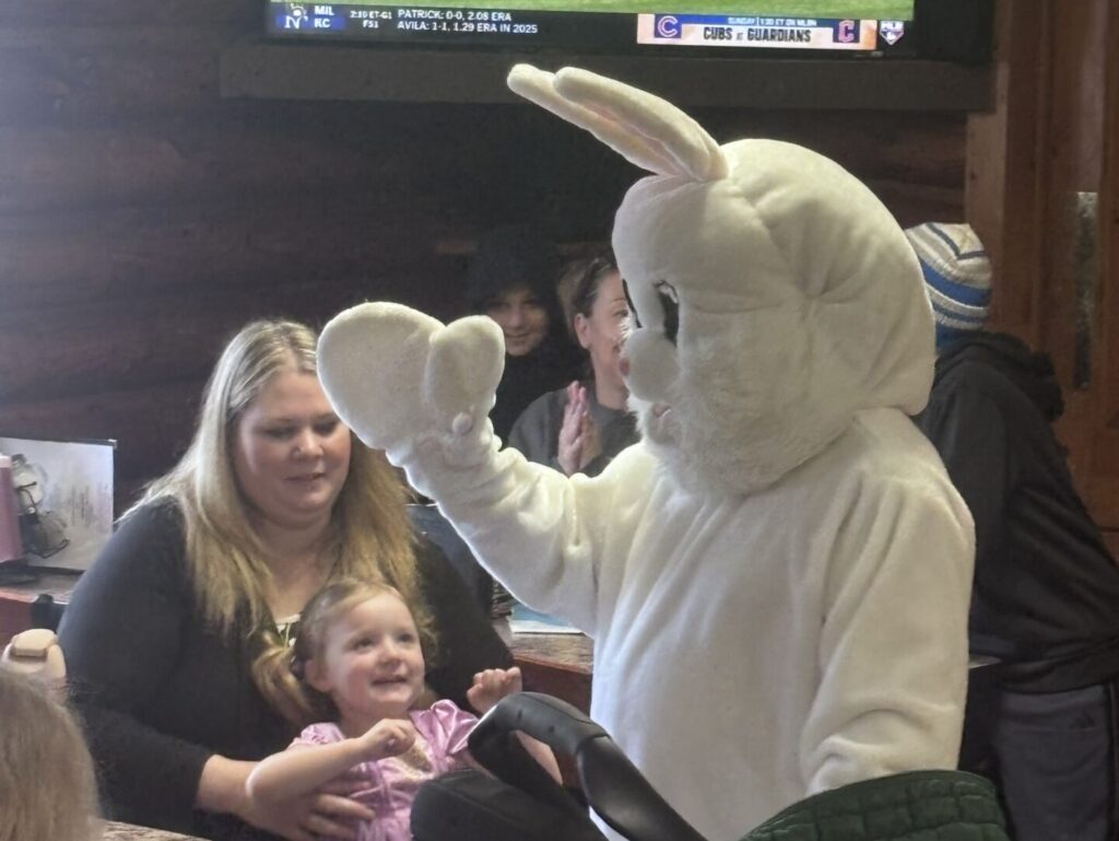The Easter Bunny showed up at OCSC on April 4th - Many kids got to wave hello and take phots with him