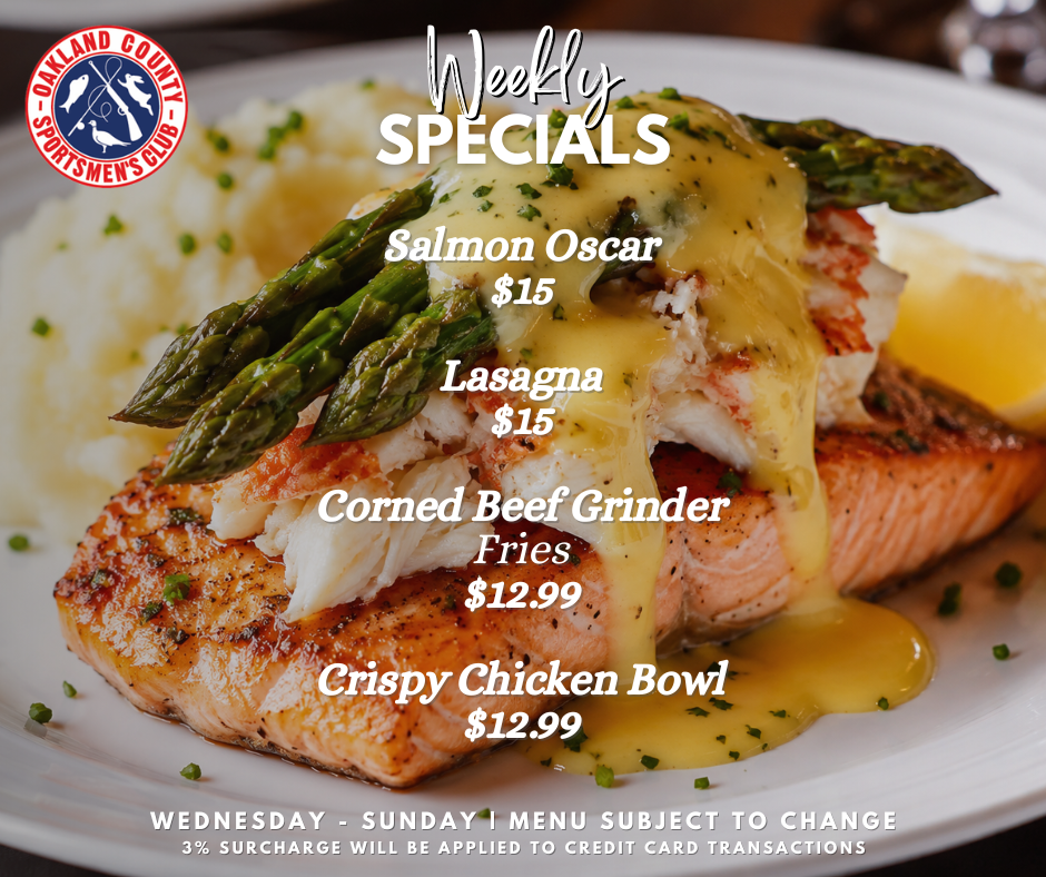 OCSC Bar and Kitchen Weekly Specials July 21