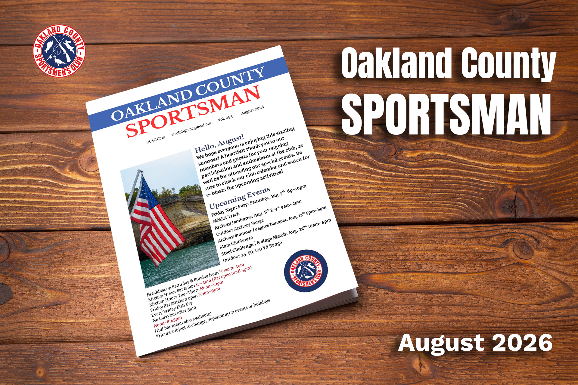 Oakland County Sportsman Magazine Cover August 2026