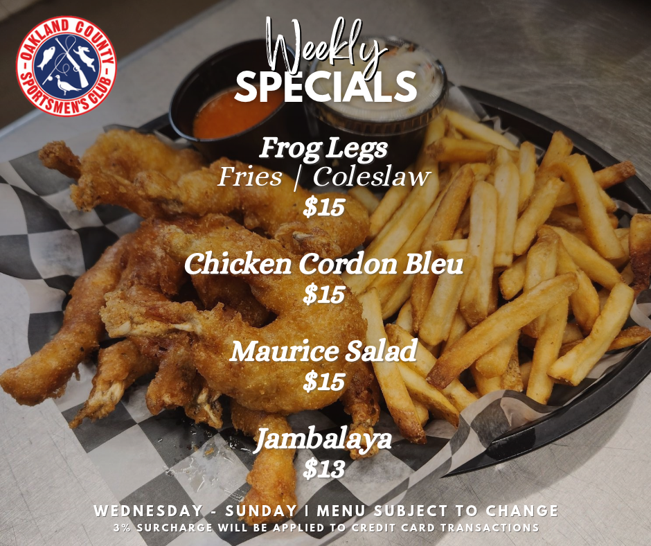 Weekly Specials Graphic for October 28th to November 1st.